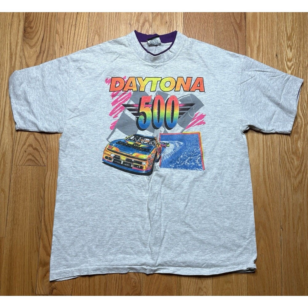 Vintage 90s Daytona 500 Retro NASCAR racing white t-shirt Signal Sports Sz XL
